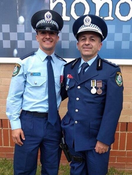 Constable Aaron Vidal with his father Chief Inspector David Vidal.