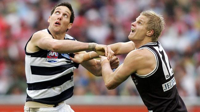 Harry Taylor played a key role on Nick Riewoldt in the 2009 grand final.