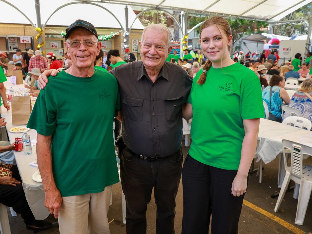 Clive Morris, Reverend Bill Crews and Rebecca Scott-Morris. Picture: Justin Lloyd