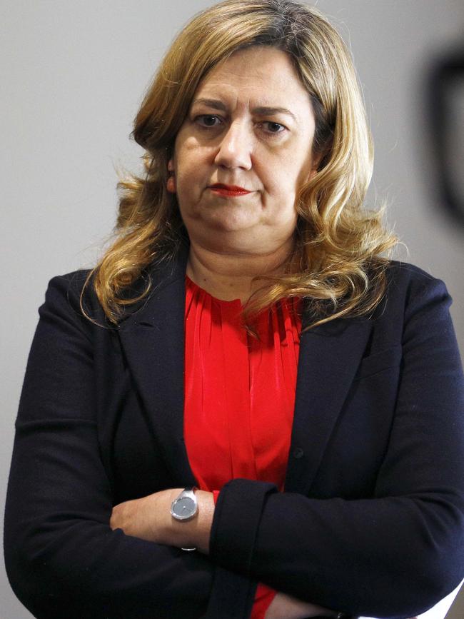 Palaszczuk speaks to the media during a press conference in Brisbane. Picture: NCA NewsWire/Tertius Pickard