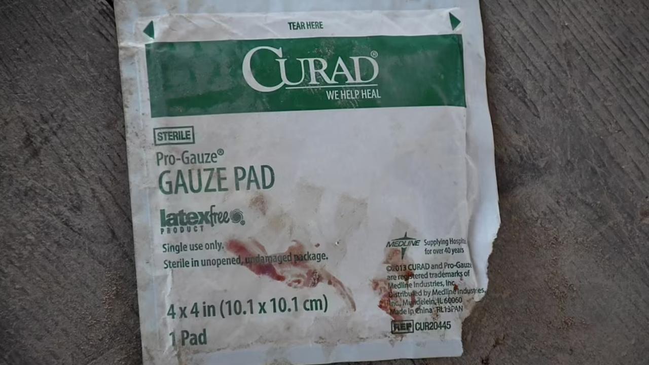 A gauze pad from the crime scene. Picture: Supplied