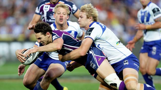 Billy Slater scored a spectacular try in the 2012 grand final. Picture: Gregg Porteous