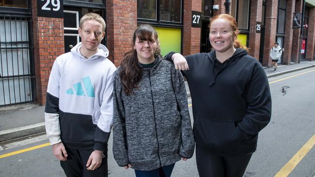 SASY students Ash Krause, 17, Pagan Goodwin, 22 and Tiffany Borlase,16. Picture: Mark Brake