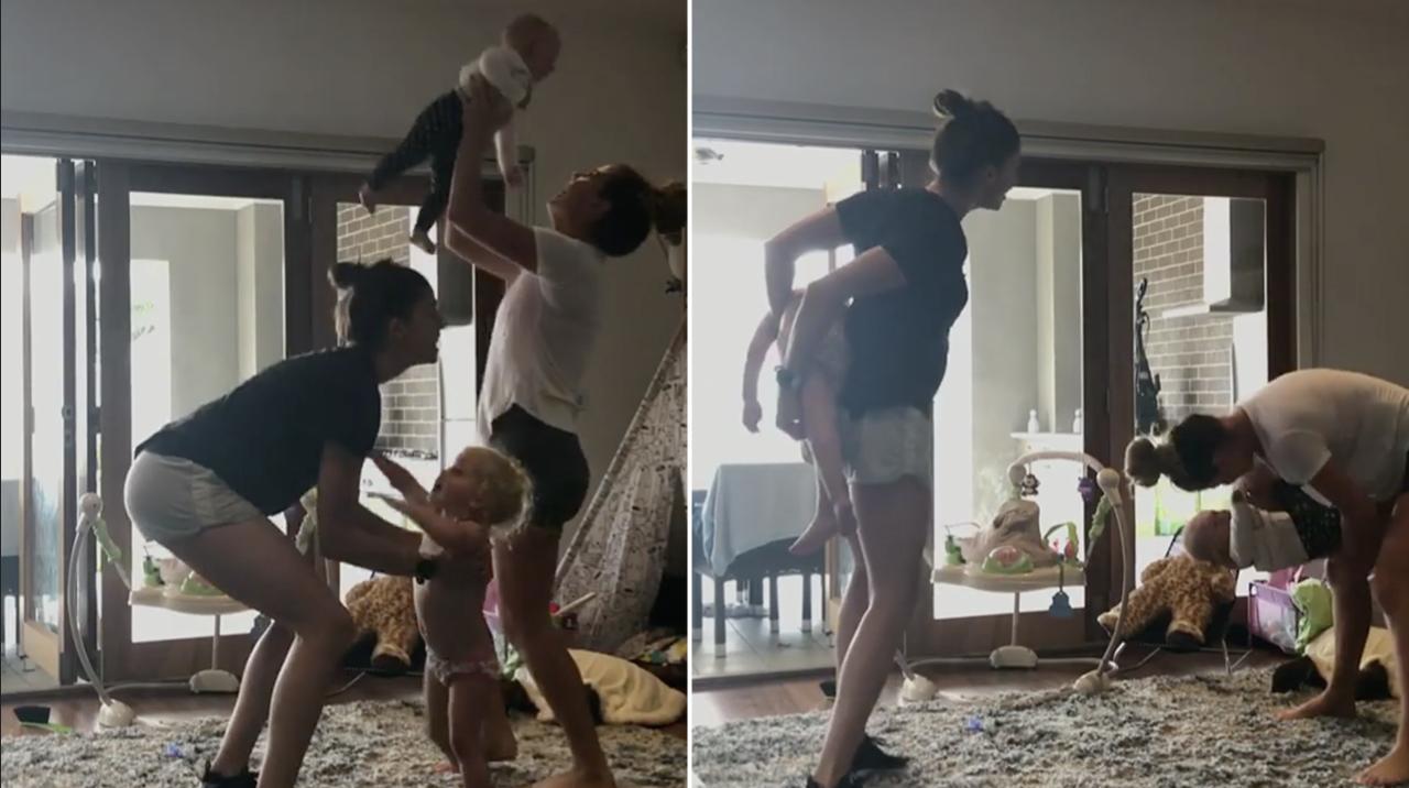 Abby Gilmore dances with her adorable daughters