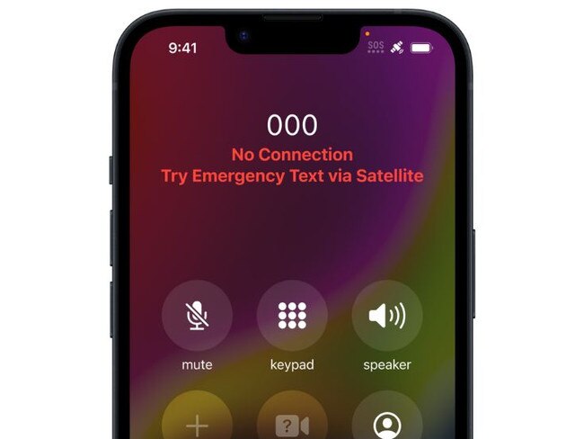 When a call to ‘000’ fails, iPhone 14 users can choose to ‘Emergency text via satellite’. Picture: Supplied/Apple