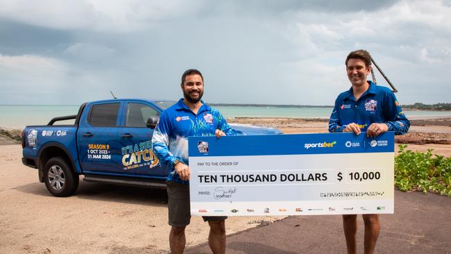 David Anker caught an 85cm $10,000 fish during the NT Million Dollar Fish competition, 2023.