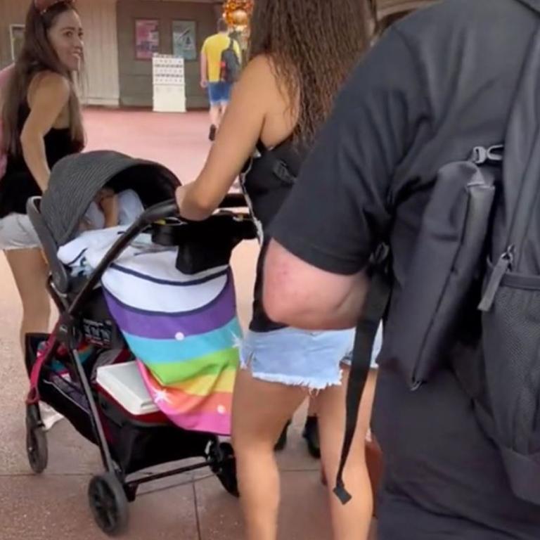 The video starts with a school-age child in a stroller. Picture: TikTok / myfrienditsmebarbie