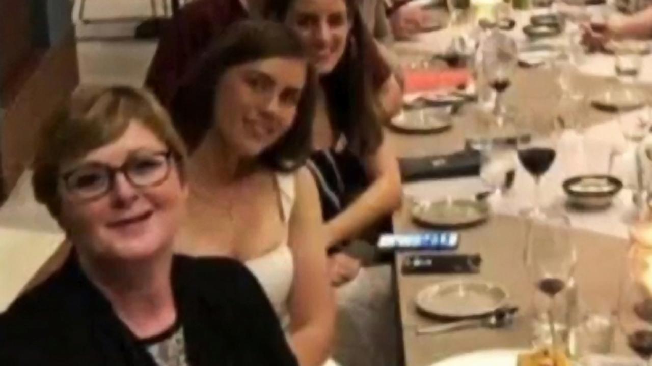 Brittany Higgins (second from left) at a dinner function with Linda Reynolds (left) in Perth on 15th May 2019. Picture: SkyNews