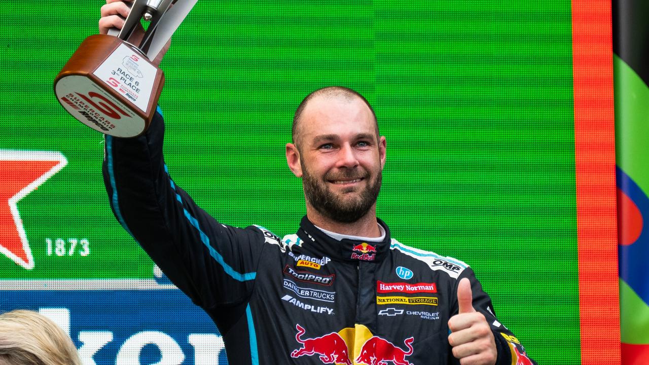 Shane van Gisbergen driver of the #97 Red Bull Ampol Holden Commodore ZB during race 1 o the Formula One Melbourne round of the 2022 Supercars Championship Season.