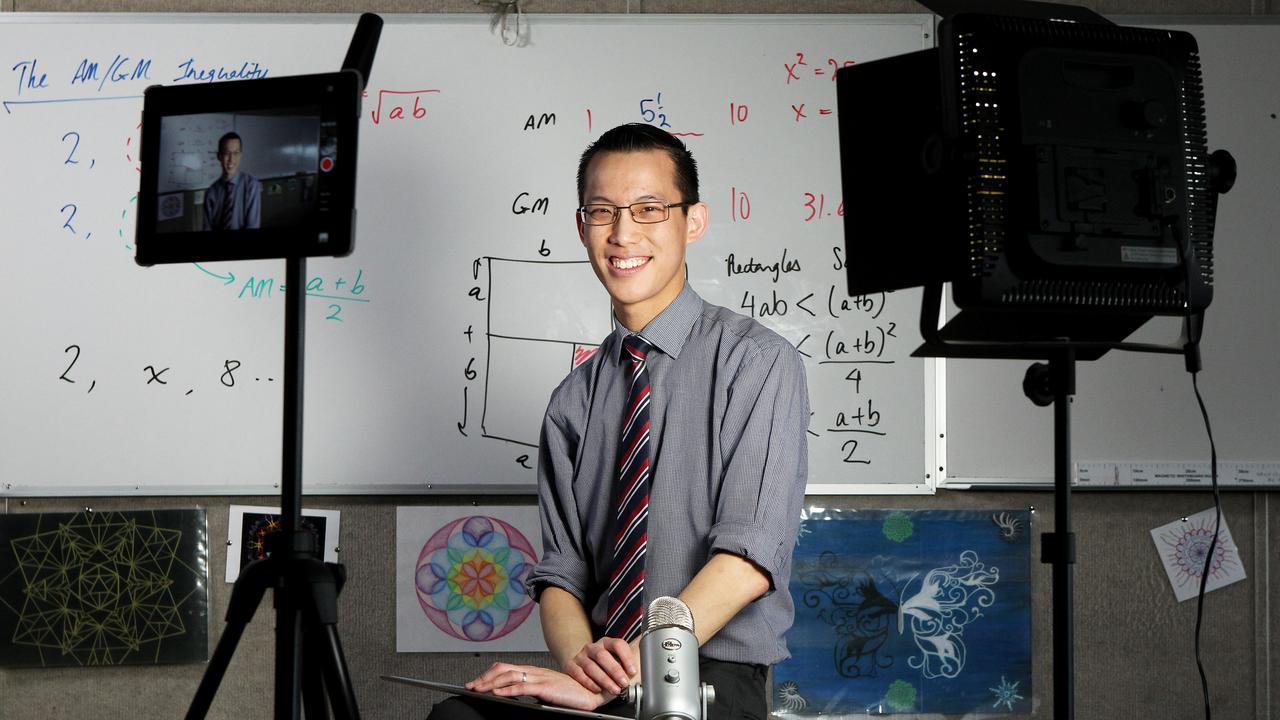 Eddie Woo, the head teacher of mathematics, at Cherrybrook Technology High School. Picture: Hollie Adams.