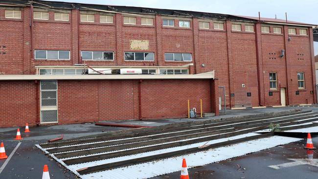 The damaged grandstand at Glenelg Oval. Picture: Calum Robertson