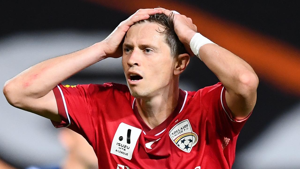 Adelaide United star Craig Goodwin is remaining upbeat despite the club’s winless start. Picture: Mark Brake/Getty Images