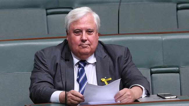 Clive Palmer in Question Time in the House of Representatives Chamber yesterday. Picture: Kym Smith