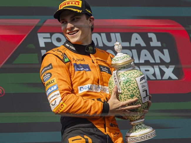 Australia’s Oscar Piastri after winning Hungarian Grand Prix. Picture: Robert Szaniszlo/NurPhoto via Getty Images