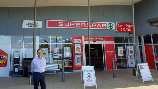 Spar Australia managing director Lou Jardin out front of the new SUPERSPAR store at Crestwood Plaza