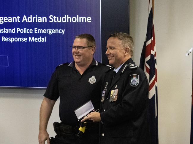 Acting Sergeant Adrian Studholme at the 2024 Bundaberg Police Medal Ceremony.