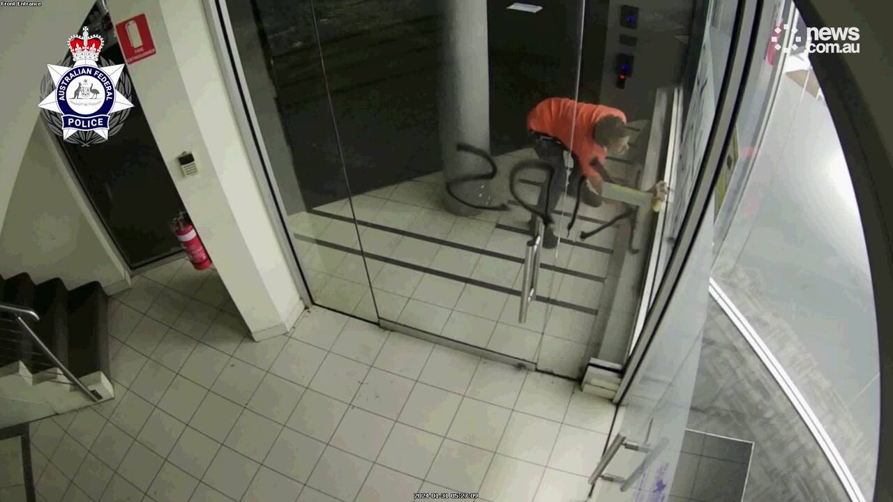 AFP releases footage after senator's office allegedly vandalised