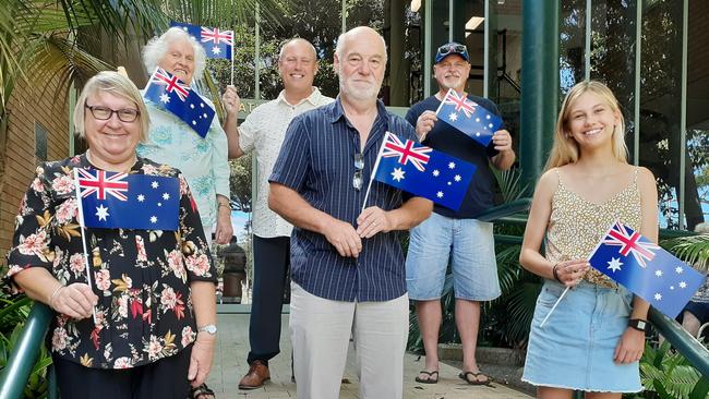 Clockwise from top left Coffs Harbour Australia Day award nominees Beth Rogers, Michael Bourne, John Lardner, Rosie Smart, John Higgins and Julie Ferguson.