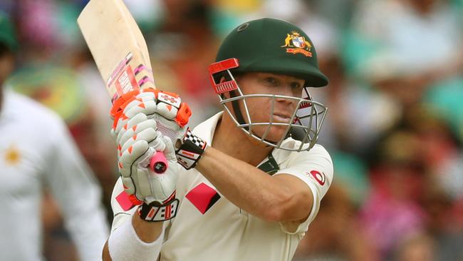 David Warner’s first session ton was scored from just 78 deliveries. Picture: Gregg Porteous