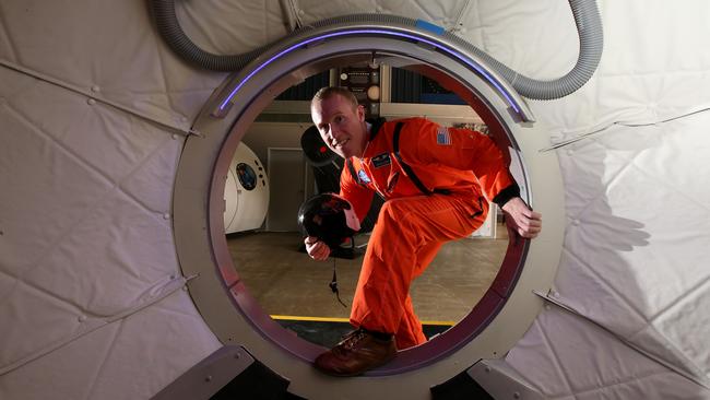 Adam Gilmour at the Gilmour Space Technologies space academy. The centre have various command and space craft displays. Picture: Scott Fletcher