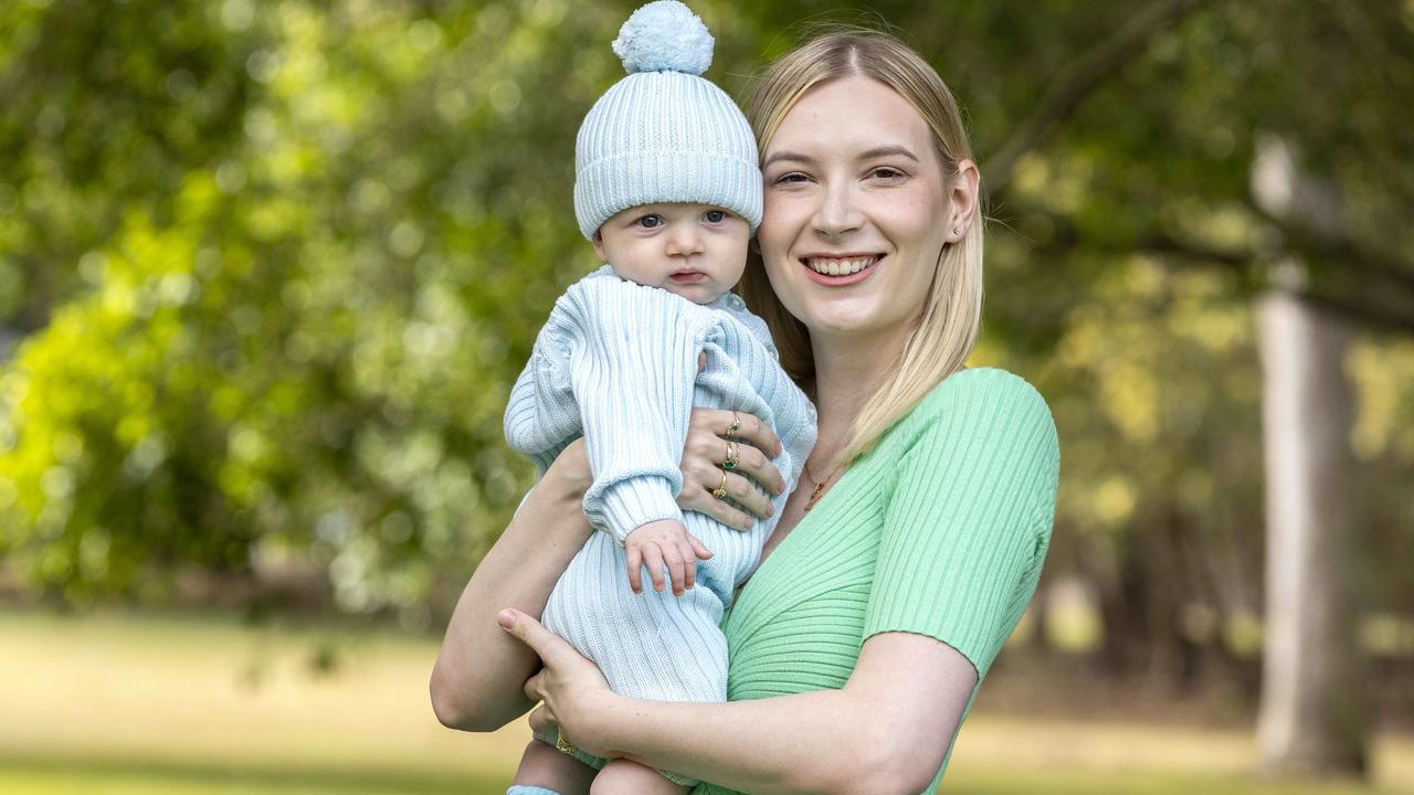 Zahlia Hood of Wishart with six-month-old George. Picture: Richard Walker