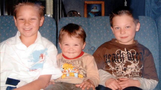 Jai, Bailey and Tyler Farquharson, who died on Father's Day 2005 when the car driven by their father plunged into a dam. Picture: Jon Hargest