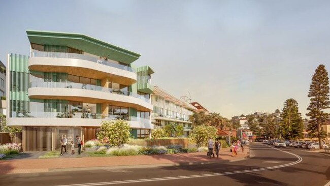 An artist's impression of the apartment block to be built at 138-139 North Steyne, Queenscliff. Picture: Roberts Day