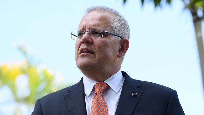 Scott Morrison in Vanuatu yesterday. Picture: AAP