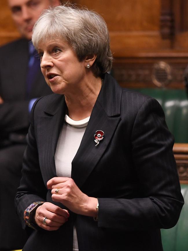 Former Prime Minister Theresa May speaks out against the UK’s second COVID-19 lockdown. Picture: AFP