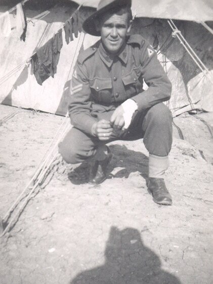 “Alf Dale of Port Kembla 2/1st Pioneers – Australian Army One of the Rats of Tobruk. Saw six years of service (1939-1945) in WWII.” Picture: Supplied by Peggy Stransky