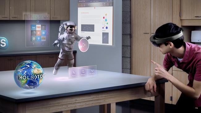 A hologram seen through Microsoft HoloLens