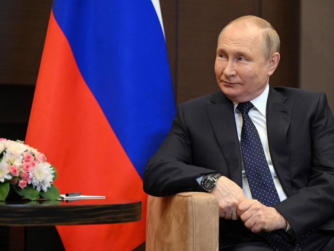 Russian President Vladimir Putin attends a meeting with his Belarus counterpart in the Black Sea resort of Sochi. Picture: AFP