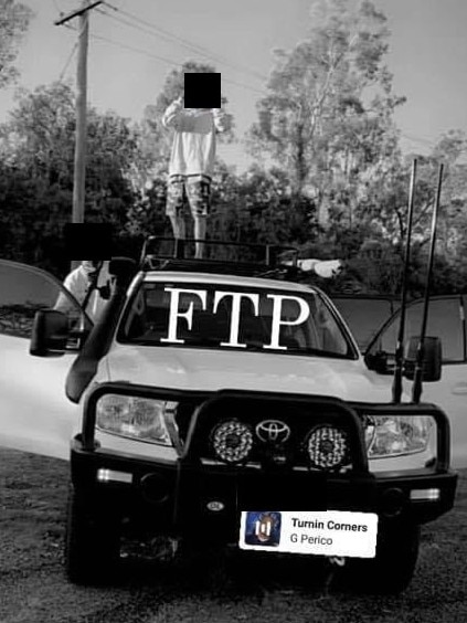 Teens stand on top of a stolen LandCruiser and posted the photograph to Instagram earlier this year.