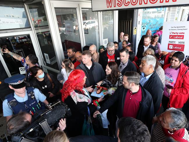 Jacinda Ardern campaigns in Auckland. Picture Getty Images.