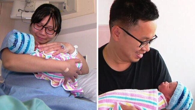 Alex and Danny welcomed their son Hugh on a leap day, the same day as Danny. Source: 9News