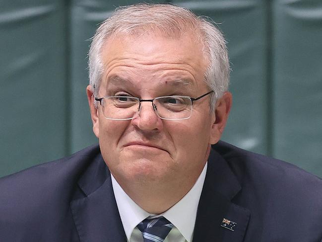 CANBERRA, AUSTRALIA - NewsWire Photos OCTOBER 20, 2021: Prime Minister Scott Morrison during Question Time in the House of Representatives in Parliament House Canberra.Picture: Gary Ramage / NCA NewsWire