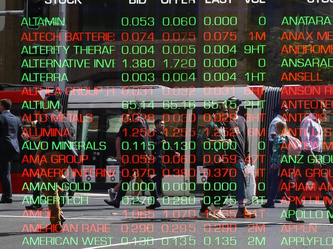 SYDNEY, AUSTRALIA: NewsWire Photos: MARCH 18 2024:  A general view of the digital boards at the ASX in Sydney. Picture: NCA NewsWire/ Gaye Gerard