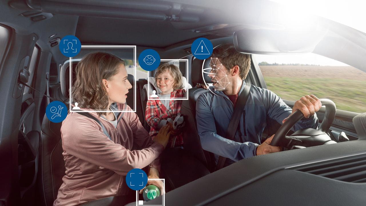 Facial recognition could be used to sell products to you in the cars of the future. Picture: Bosch