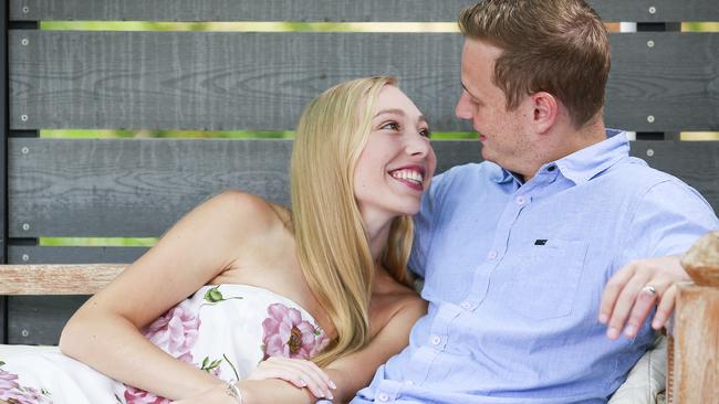 Sydney newlyweds Natalie and Callum Docker. Picture: Dylan Robinson