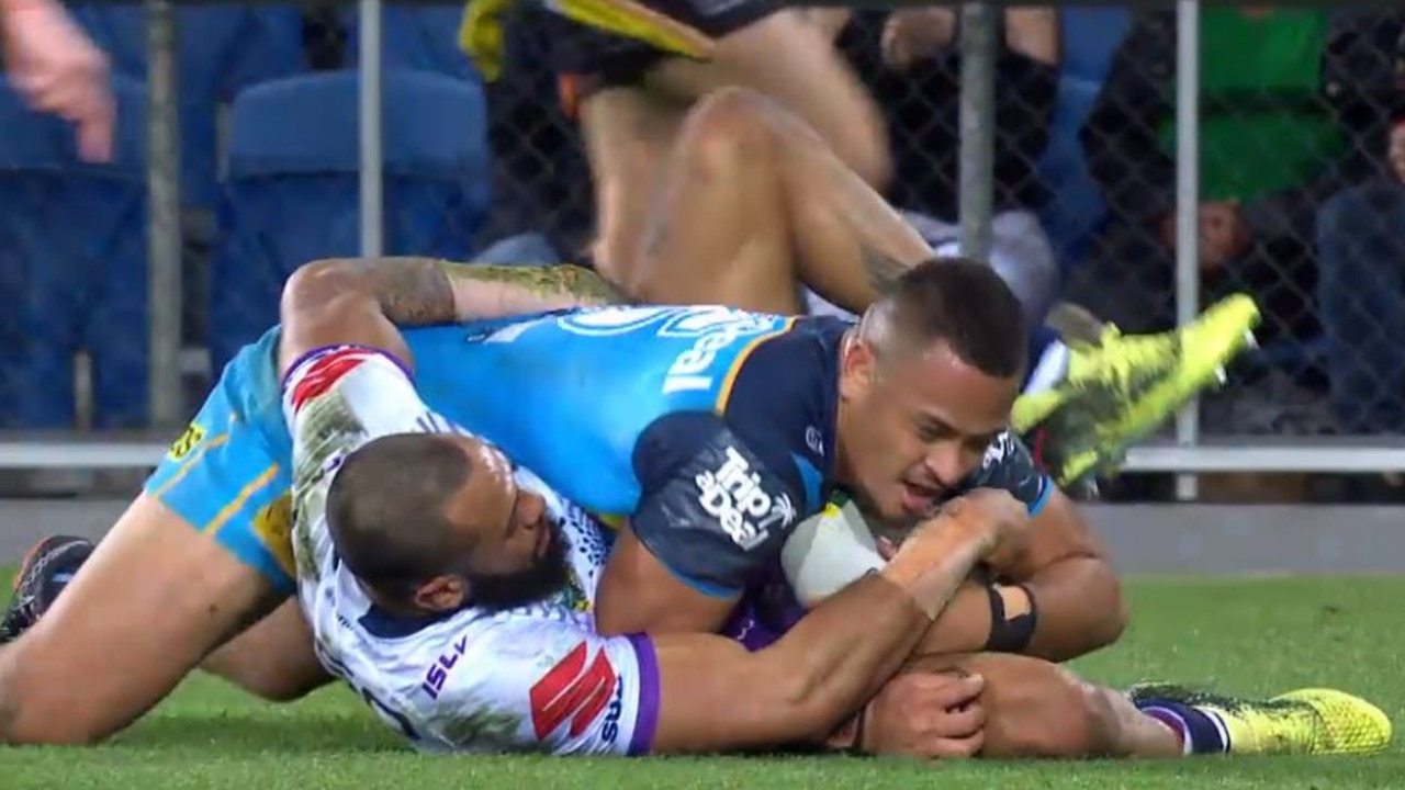 Video: Josh Addo-Carr try-saver on Gold Coast Titans ...