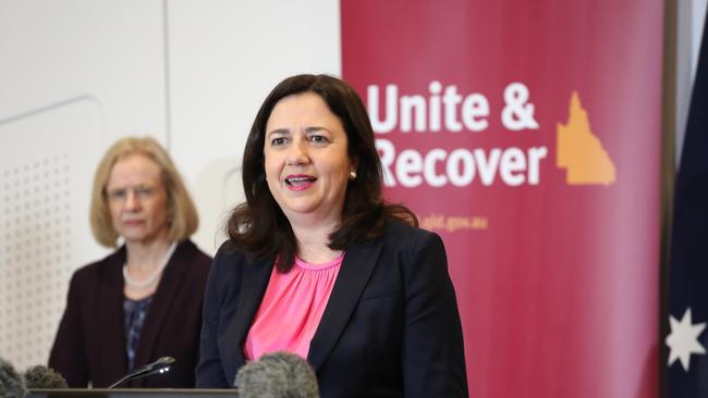 Queensland Premier Annastacia Palaszczuk says her piece yesterday. Picture: David Kapernick.