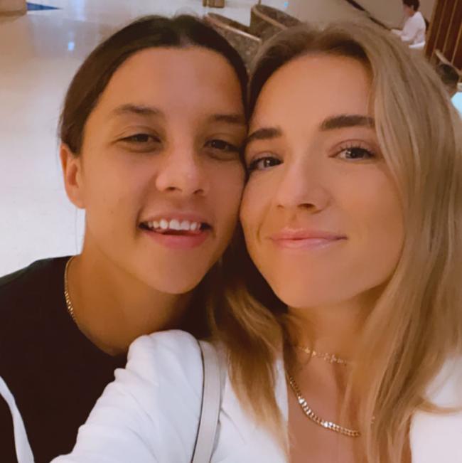 Sam Kerr has gone public with her relationship with US footballer Kristie Mewis. Picture: Instagram