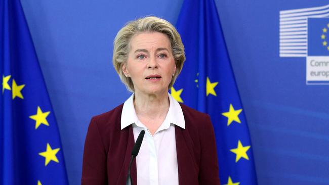 President of the European Commission, Ursula von der Leyen, who runs the EU joint vaccine purchasing scheme. Picture: AFP