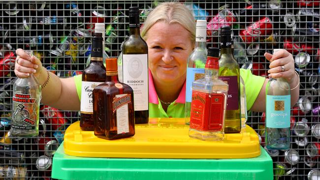 AAA Recycling manager Krystie Paltridge supports a move to recycle a wider range of bottles under the container depost scheme. Picture: NCA NewsWire / Kelly Barnes