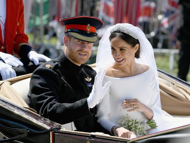 The Sussexes on their wedding day. Picture: Getty Images