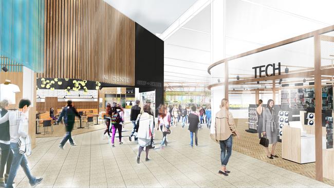 An artist's impression of the retail area inside of the southern terminal.