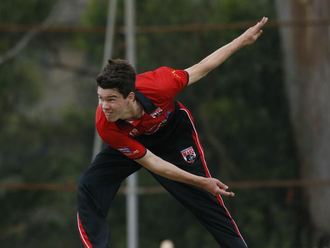 Toby Hannan took two wickets for UTS North Sydney. Photographer: Warren Gannon Photography