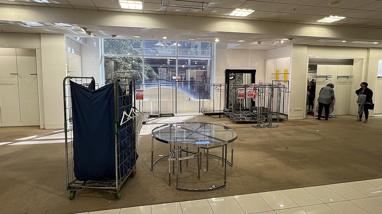 Inside the Myer store in Brisbane's CBD on its last day of trade. Picture: Lyndon Mechielsen/Courier Mail