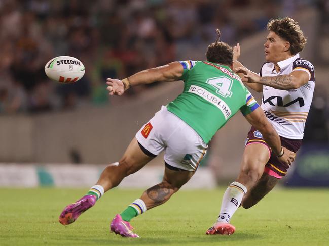 Reece Walsh was contained by the Canberra Raiders in round two. Picture: Getty Images