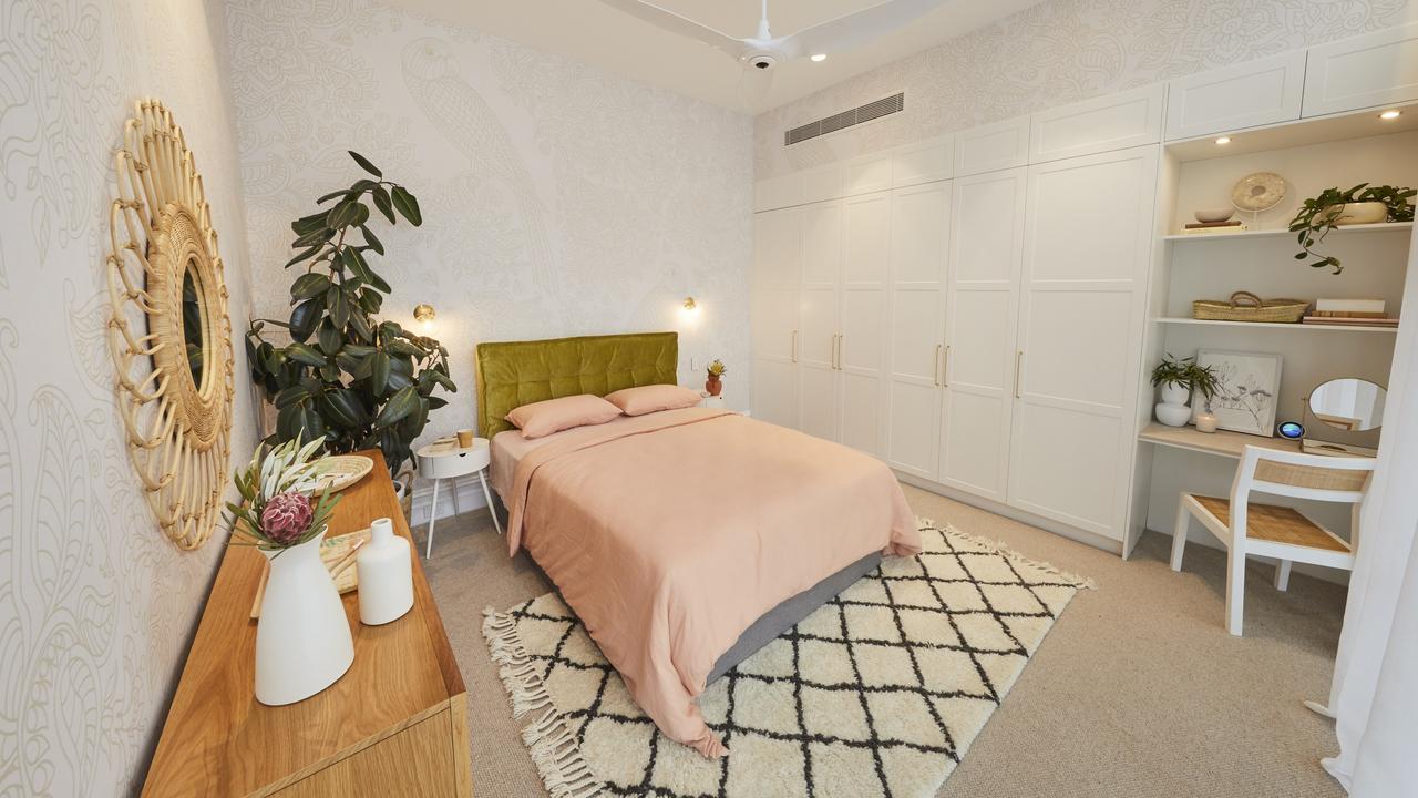 That’s the bed Neale described as a looking like a ‘prawn cocktail’. Picture: The Block
